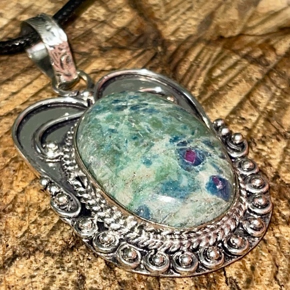Self- Discovery Stone Ruby Fuchsite Pendant 2 1/4” - Picture 8 of 12